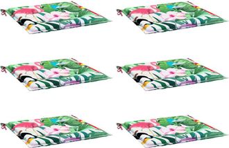 vidaXL Cojines Para Silla De Jard&iacute;n 6 Uds Tela Multicolor 40x40x4 Cm Vidaxl