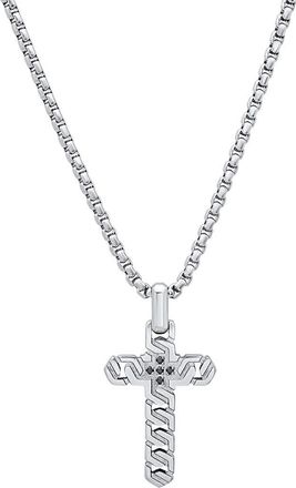 HMY Jewelry Stainless Steel Cross Pendant Necklace in Silver at Nordstrom Rack