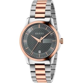 Gucci G-Timeless Quartz Grey Dial Mens Watch YA126446