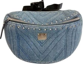 MCM Pre-owned Belt Bags, male, Blue, Size: ONE SIZE Pre-owned Sling Bag