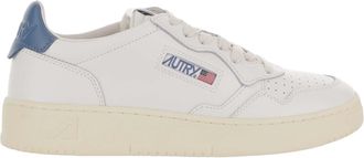 Autry White/Blue Medalist Low Leather Sneakers