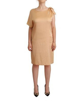 Moschino Womens Beige One Sleeve Knee Length Shift Dress Nylon - Size 12 UK