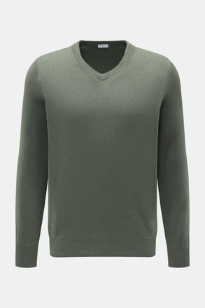 Braun Hamburg Men - Cashmere V-neck jumper grey green