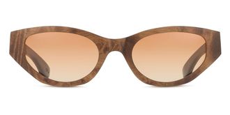 Oh My Woodness! Cat Eye Full Rim Wood Mens Prescription Sunglasses Brown Size 52 - Oh My Woodness