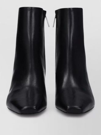Off-white leather ankle boots