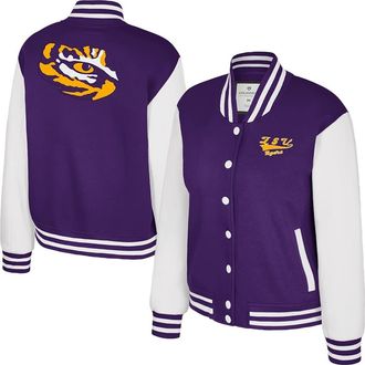 Colosseum Womens Colosseum Purple LSU Tigers French Baguette Full Snap Fleece Jacket at Nordstrom, Size X-Large