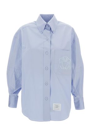 Thom Browne Supersized Point Collar Long Sleeve Shirt