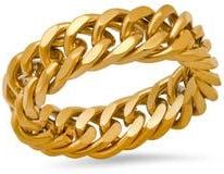 HMY Jewelry Mens 18K Gold Plated Stainless Steel Curb Chain Band Ring at Nordstrom Rack, Size 12