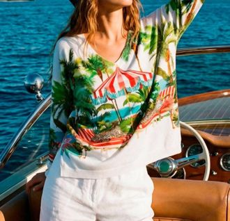 Vilagallo Umbrella Sweater In White