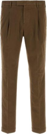 Pantaloni Torino Brown Tapered Pleated Trousers