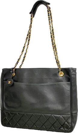 Chanel Black Leather Tote Bag (Pre-Owned)