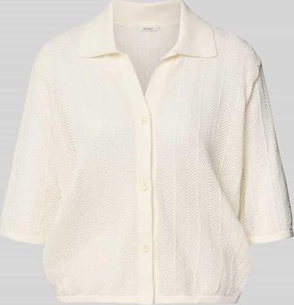 Mustang Jeans Mustang Regular Fit Hemdbluse in Lochmuster Modell Alva in Offwhite, Gr&ouml;&szlig;e XL