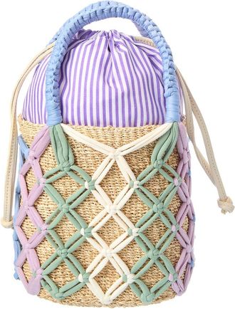 Raf&eacute; New York Michelle Straw Bucket Tote