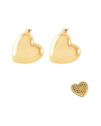 Gabi Rielle 14K Over Silver Lovestruck Collection Puffed Heart Studs