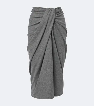Isabel Marant Jeldia draped flannel midi skirt