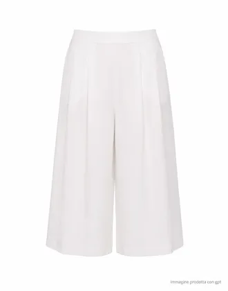 Meimeij Off White Bermuda Cotton Shorts