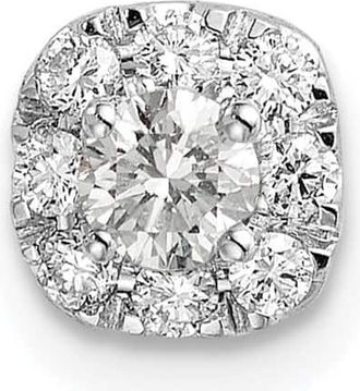 Diamond2Deal 14K White Gold Lab Grown Diamond Cushion Halo Pendant (0.25ct, VS, G-H)