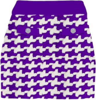 MC2 Saint Barth Korte pied-de-poule rok met bijpassende top - Dames - Korte rokken - Veelkleurig - M - Rokken