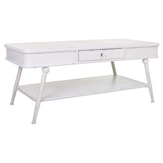 Wanderlust Deco Wanderlust Deco - Mesa De Centro De Metal Blanco 120x60x53