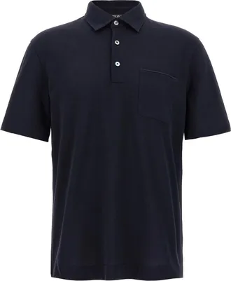 Ermenegildo Zegna Heren, Tops, Blauw, Maat: XL Piqué
