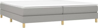 vidaXL Vidaxl - Cama Box Spring Con Colch&oacute;n Tela Gris Claro 200x200 Cm