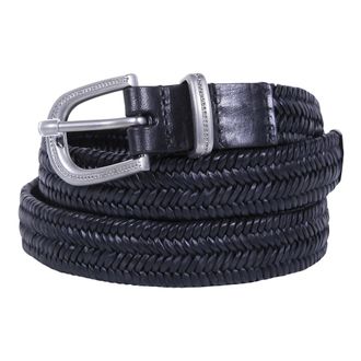 Brunello Cucinelli Accessoires, Dames, Zwart, M, Leer, Gevlochten leren riem