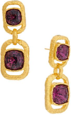 Oscar De La Renta Oscar De La Renta Rectangle Crystal Double Drop Earrings