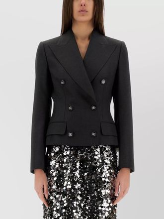 Dolce & Gabbana double-breasted jacket logo buttons