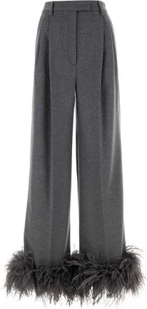 Prada Grey Cashmere Wide Leg Pant