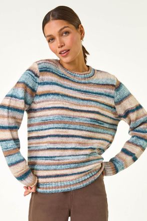 Roman Wool Blend Striped Stretch Jumper