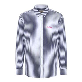 MC2 Saint Barth Shirts, female, Blue, Size: XS Brigitte Embry Cotton Stripes Shirt