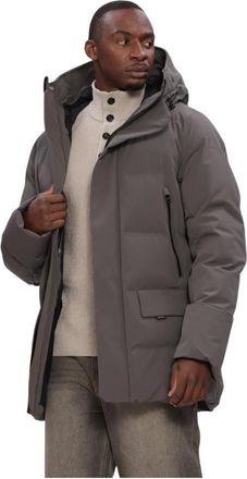 KRAKATAU Cassini Quilted Parka Qm597 - Heren - Mantels - Grijs - Maat: 2XL Leer