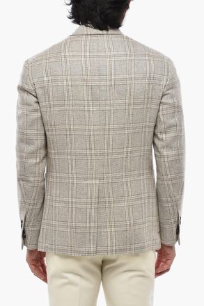 Corneliani CIRCLE Blazer Sfoderato in Misto Lana District Check Corneliani