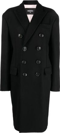 Dsquared2 Double-Breasted Jas - Dames - Mantel - Zwart - S - Wol - Jassen