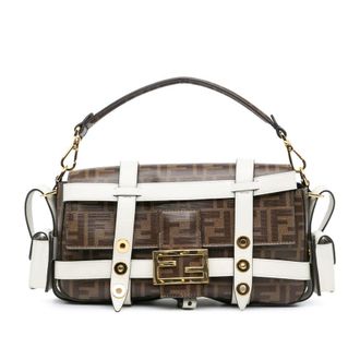 Fendi Pre-owned Fendi Zucca Glazed Fabric Cage Baguette Satchel 8BR777 A6VO 199 10429