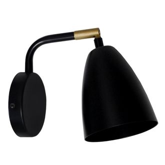 Tosel Aplique de pared metal Alt.15cm negro ;Pantalla: crudo