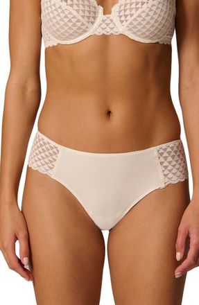 Simone P&eacute;r&egrave;le Subtile Lace Trim Boyshorts in Ivory at Nordstrom, Size X-Large