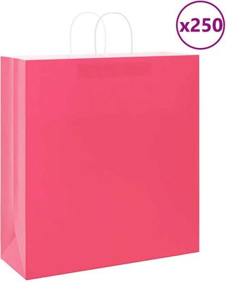 vidaXL Bolsas De Papel Con Asas 250 Uds Rosa 45x17x48 Cm Vidaxl
