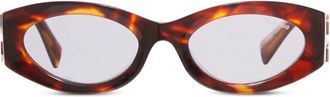 Miu Miu oval-frame logo sunglasses - women - Acetate - 54 - Brown