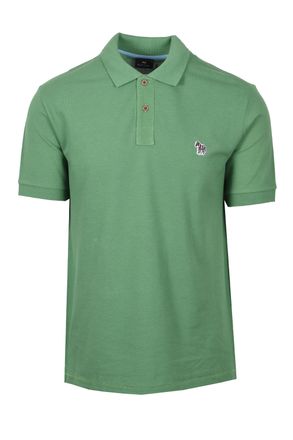 Paul Smith Mens Reg Fit SS Polo Zebra Green Cotton - Size Medium