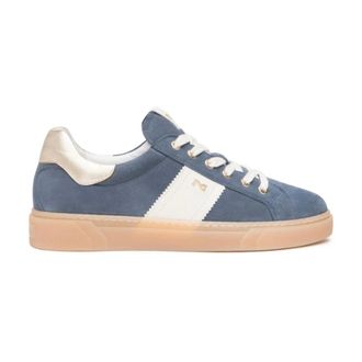 Nero Giardini Blue suede Trainers with golden and white details - female - Nerogiardini - Sneakers - Blue - 4 UK - Shoes