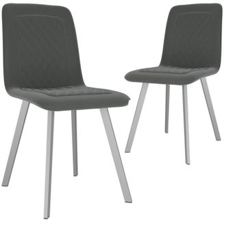 vidaXL Sedie da Pranzo 2 pz Grigie in Velluto vidaXL