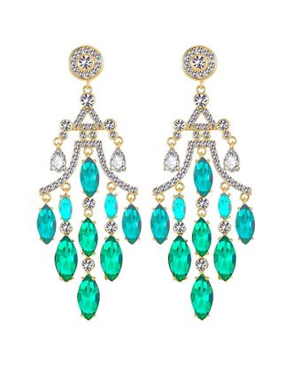 Liv Oliver 18K 15.75 Ct. Tw. Green Quartz Cz Chandelier Earrings