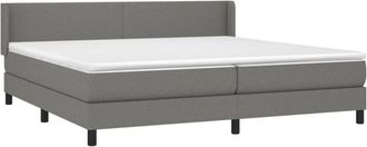 vidaXL Vidaxl - Cama Box Spring Con Colch&oacute;n Tela Gris Oscuro 200x200 Cm
