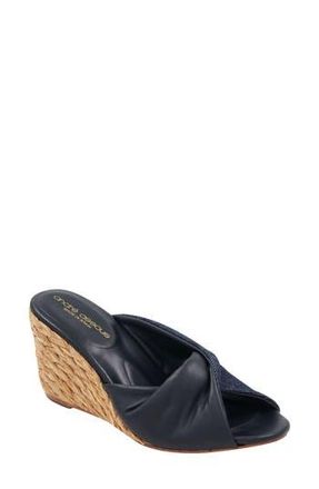 Andr&eacute; Assous Merida Wedge Sandal in Navy at Nordstrom Rack, Size 7