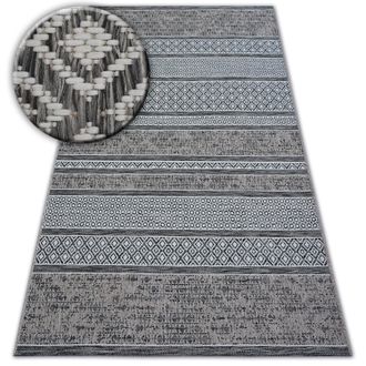 RugsX Rugsx - Alfombra De Cuerda Sisal Loft 21118 Boho Marfil/plateado/gris Grey 160x230 Cm