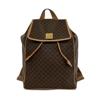 Celine Pre-owned Backpacks, female, Brown, Size: ONE SIZE Pre-owned Macadam Triomphe PVC Leather Backpack