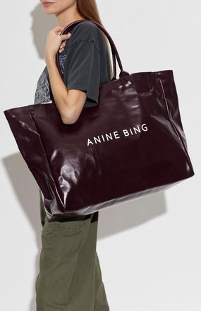 Anine Bing Leo Coated Bag, Womens, Burgundy