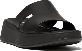 FitFlop F-Mode Raw Edge Flatform Sandal in Black at Nordstrom Rack, Size 5