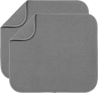 OEM Juego De 2 Esterillas De Microfibra Grises Para Secar Platos, Absorbentes, De Secado R&aacute;pido, Para Cocina, 40 X 46 Cm, Lavables A M&aacute;quina